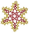 Tatted Christmas Star in gold and red OSW004