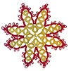 Tatted Christmas Star in red and gold OSW013