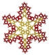 Tatted Christmas Star in red and gold OSW003